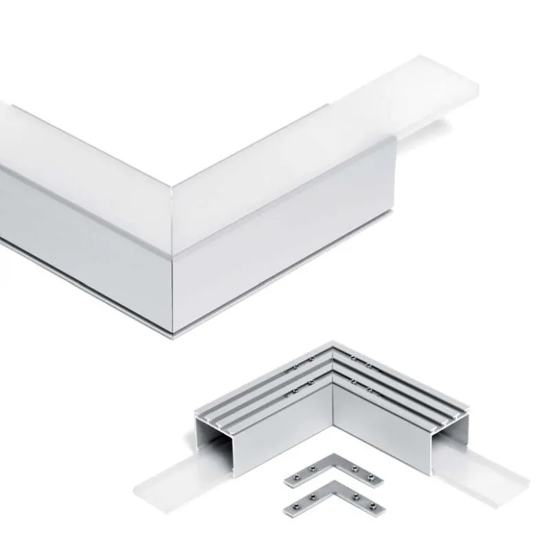 KIT - Perfil aluminio TEITO para tiras LED, 1 metro, blanco