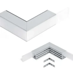 KIT - Perfil aluminio TEITO para tiras LED, 1 metro, blanco