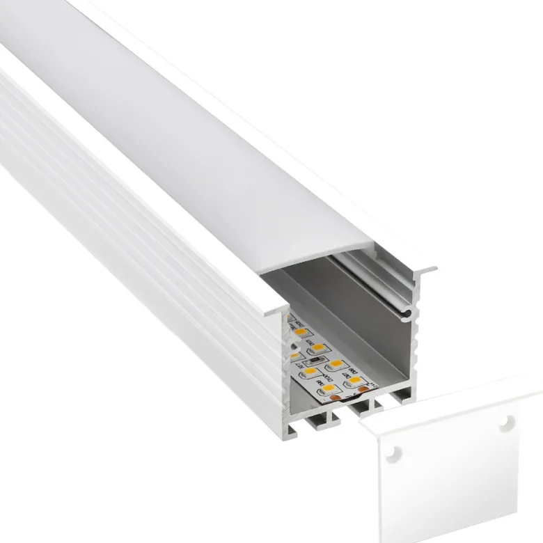 KIT - Perfil aluminio TEITO para tiras LED, 2 metros, blanco