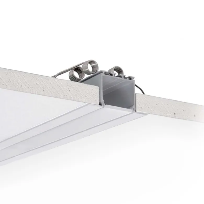 KIT - Perfil aluminio TEITO para tiras LED, 2 metros, blanco