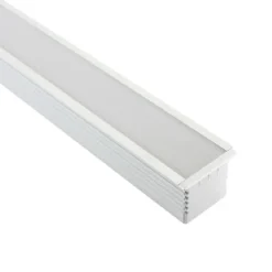 KIT - Perfil aluminio TEITO para tiras LED, 2 metros, blanco