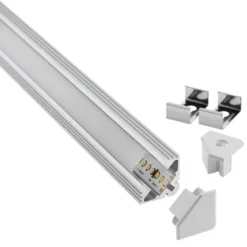 KIT - Perfil aluminio VENCO para tiras LED, 1 metro