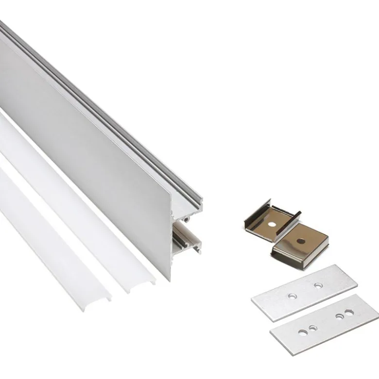 KIT - Perfil aluminio WALL HOS para tiras LED, 2 metros