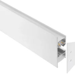 KIT - Perfil aluminio WALL 75mm para tiras LED, 2 metros, blanco