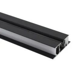 KIT - Perfil aluminio WALL 75mm para tiras LED, 1 metro, negro