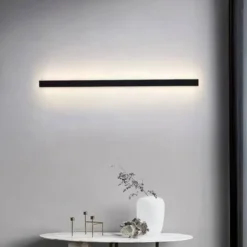 KIT - Perfil aluminio WALL 75mm para tiras LED, 1 metro, negro