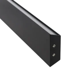 KIT - Perfil aluminio WALL 75mm para tiras LED, 2 metros, negro