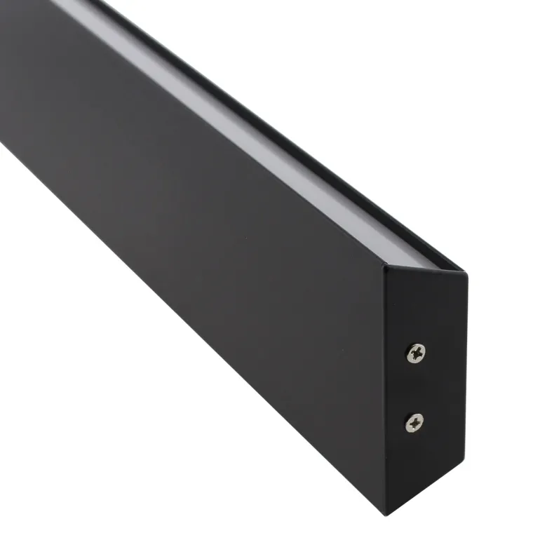 KIT - Perfil aluminio WALL 75mm para tiras LED, 2 metros, negro