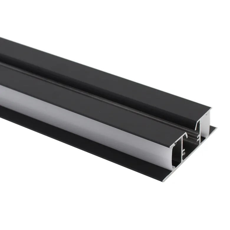 KIT - Perfil aluminio WALL 75mm para tiras LED, 2 metros, negro
