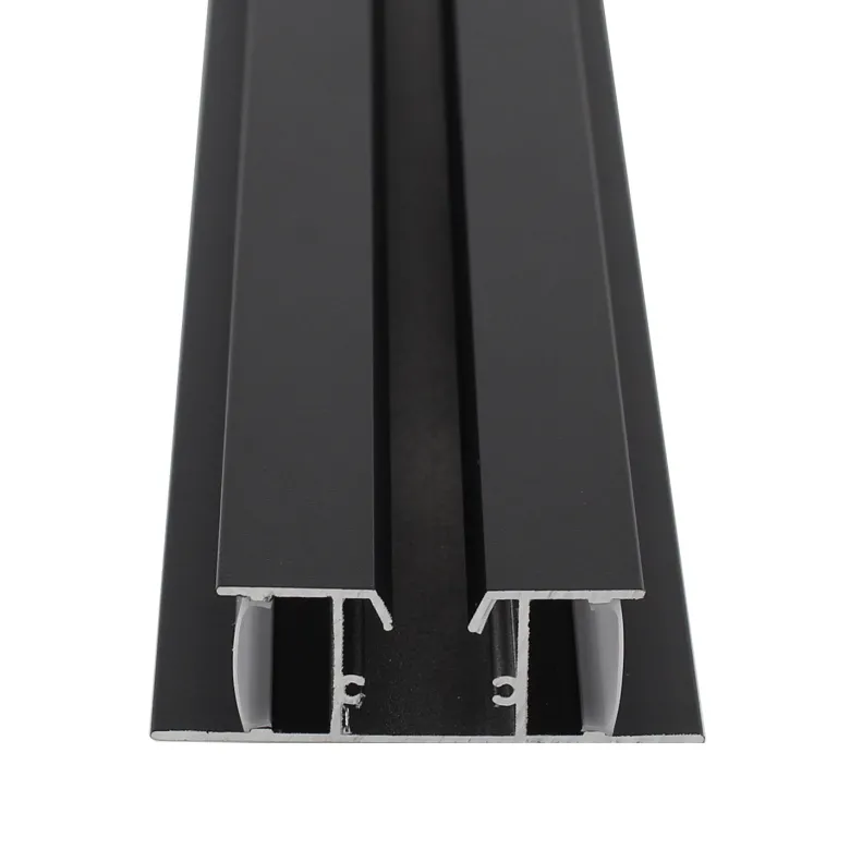 KIT - Perfil aluminio WALL 75mm para tiras LED, 2 metros, negro