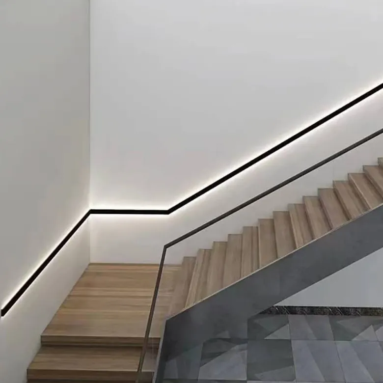 KIT - Perfil aluminio WALL 75mm para tiras LED, 2 metros, negro