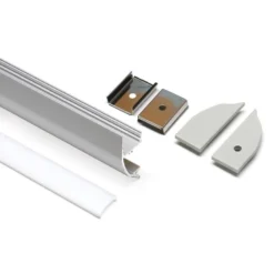 KIT - Perfil aluminio WALL UP para tiras LED, 2 metros