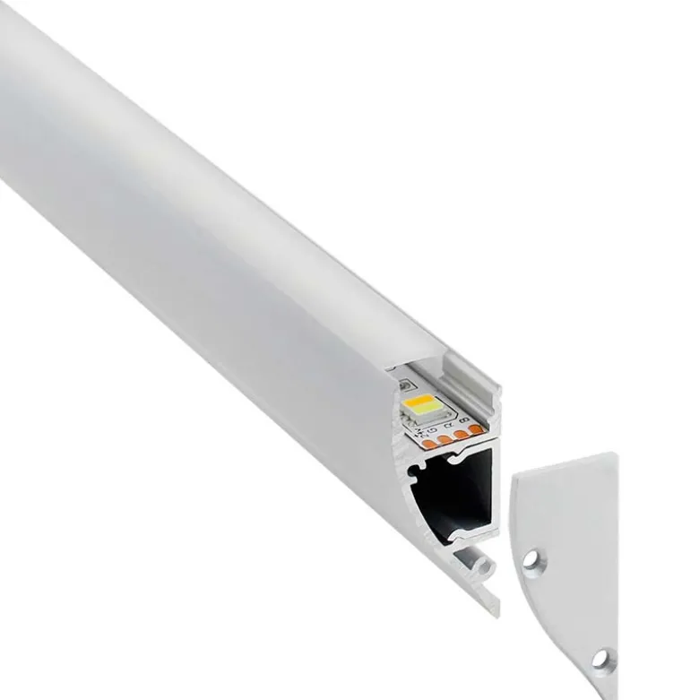 KIT - Perfil aluminio WALL UP para tiras LED, 2 metros