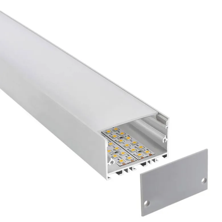 KIT - Perfil aluminio ZAKY para tiras LED, 1 metro
