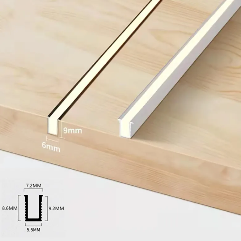KIT - Perfil DOD con cubierta de silicona para tiras LED, 1 metro, gris