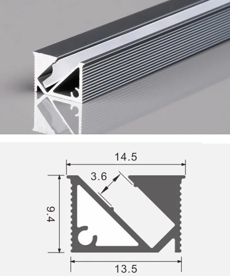 KIT - Perfil KIRK con cubierta de silicona para tiras LED, 1 metro, gris