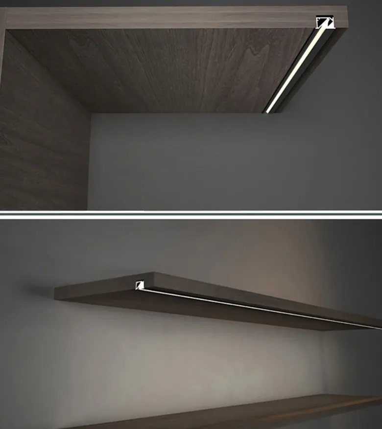KIT - Perfil KIRK con cubierta de silicona para tiras LED, 1 metro, gris