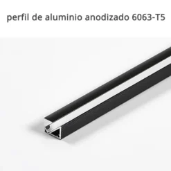 KIT - Perfil KIRK con cubierta de silicona para tiras LED, 1 metro, gris