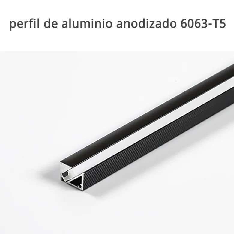KIT - Perfil KIRK con cubierta de silicona para tiras LED, 1 metro, gris