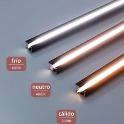KIT - Perfil KIRK con cubierta de silicona para tiras LED, 2 metros, gris