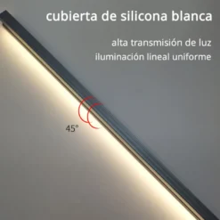 KIT - Perfil KIRK con cubierta de silicona para tiras LED, 2 metros, gris
