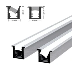 KIT - Perfil KYLO con cubierta de silicona para tiras LED, 2 metros, gris