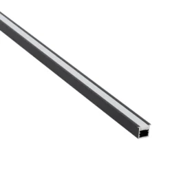 KIT - Perfil KYLO con cubierta de silicona para tiras LED, 2 metros, negro