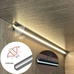 KIT - Perfil TORRA con cubierta de silicona para tiras LED, 1 metro, gris