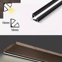KIT - Perfil TORRA con cubierta de silicona para tiras LED, 1 metro, gris