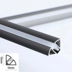 KIT - Perfil TORRA con cubierta de silicona para tiras LED, 2 metros, gris