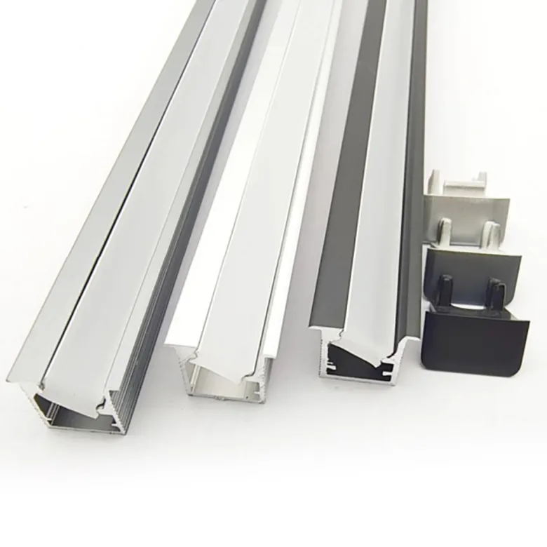 KIT - Perfil XIZOR con cubierta de silicona para tiras LED, 1 metro, gris