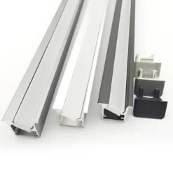 KIT - Perfil XIZOR con cubierta de silicona para tiras LED, 2 metros, gris