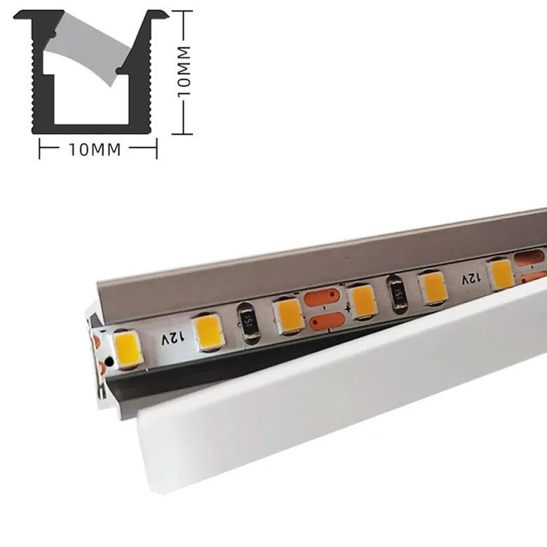 KIT - Perfil XIZOR con cubierta de silicona para tiras LED, 2 metros, gris