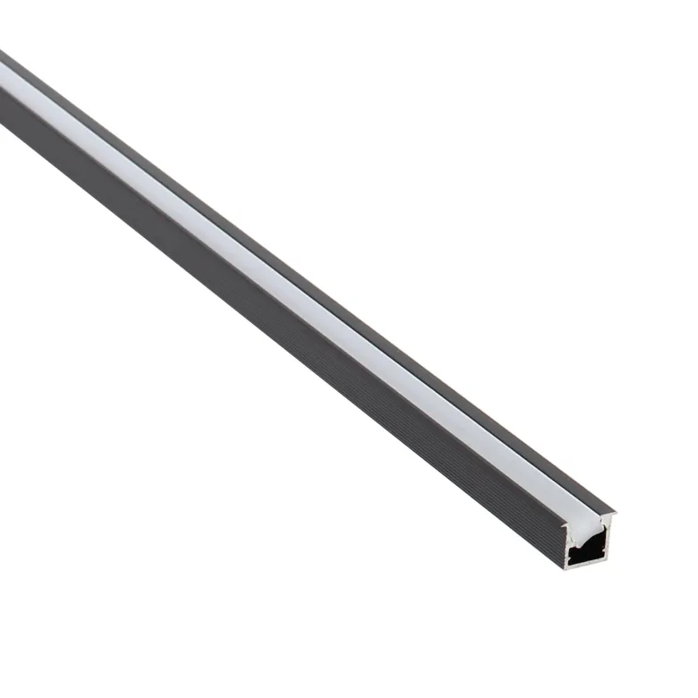 KIT - Perfil XIZOR con cubierta de silicona para tiras LED, 1 metro, negro