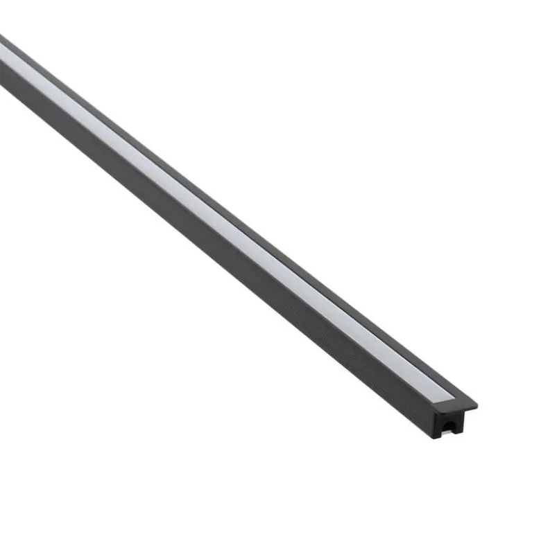 KIT - Perfil XIZOR con cubierta de silicona para tiras LED, 2 metros, negro