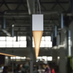 Lámpara colgante SERK, 70W, 200cm, DALI regulable, blanco