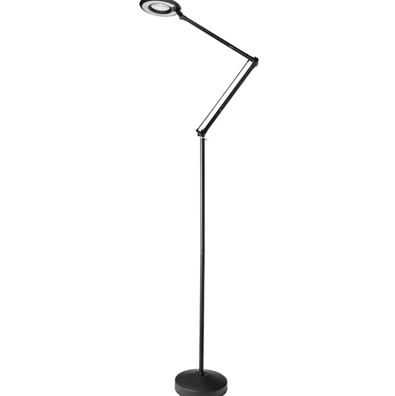 Lámpara de pie BRESSLO articulada, negro