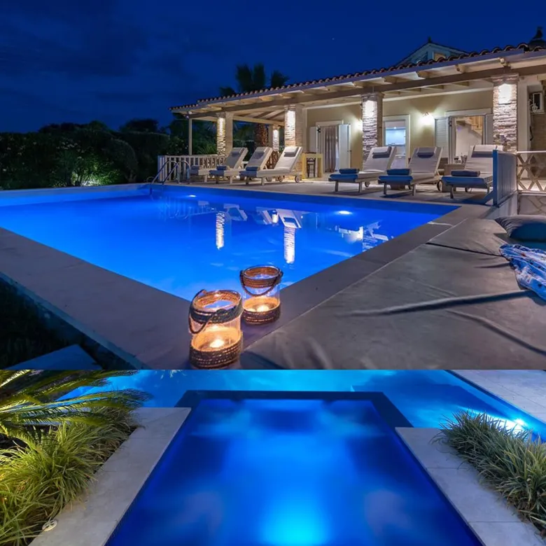 Lámpara LED PAR56 para piscinas, G53, 30W, AZUL Cristal