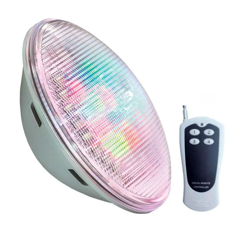 Lámpara LED PAR56 RGB para piscinas, G53, 45W, Acero inox.ext.