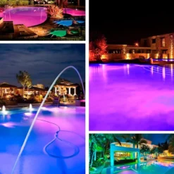 Lámpara LED PAR56 RGB para piscinas, G53, 45W, Acero inox.ext.