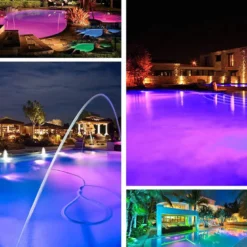 Lámpara LED PAR56 RGB para piscinas, G53, 45W, Acero Inox. Int.