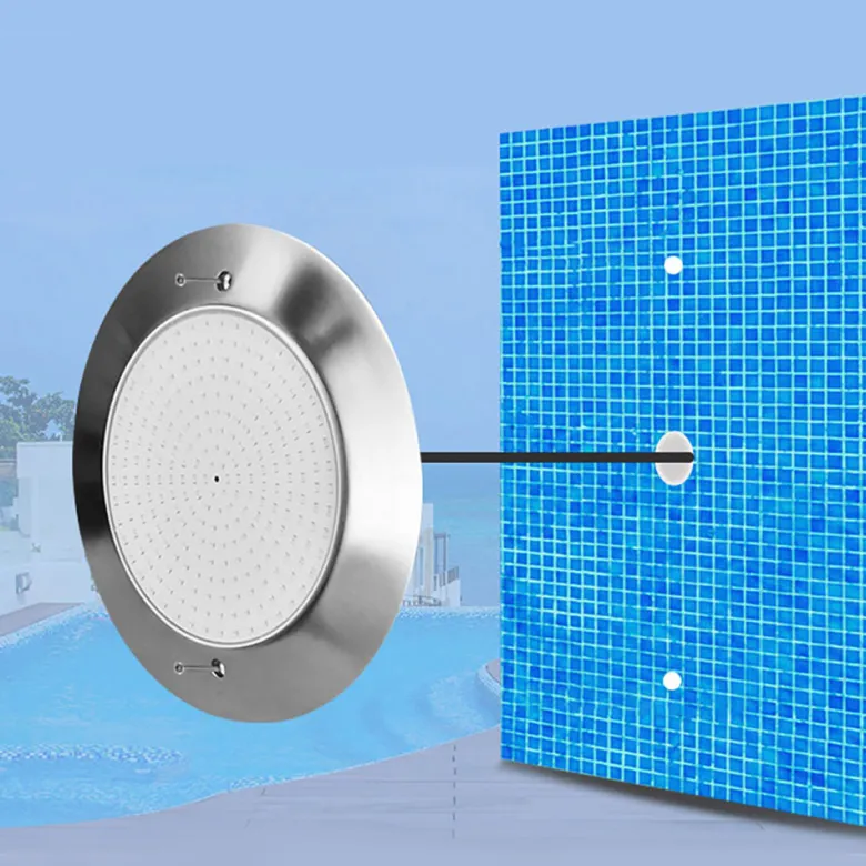 Lámpara LED SLIM 5mm Ø230mm para piscinas, 12V AC/DC, IP68, 35W, acero inox 316