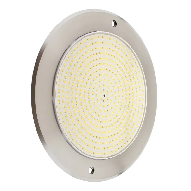 Lámpara LED SLIM 5mm Ø230mm para piscinas, 12V AC/DC, IP68, 35W, acero inox 316