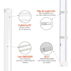 Luminaria Led de superficie SNOKE PRO, 18W, 60cm