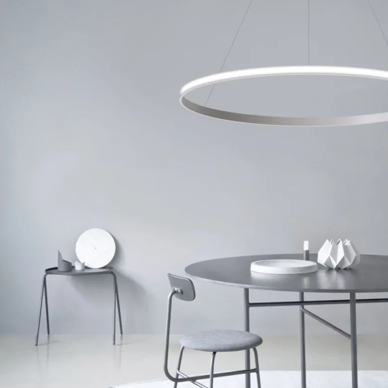 Luminaria superficie o suspendida CYCLE IN, 120W, blanco, Ø100cm