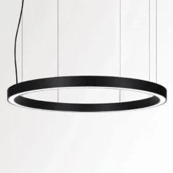Luminaria superficie o suspendida MOON, 140W, Ø1200mm, negro
