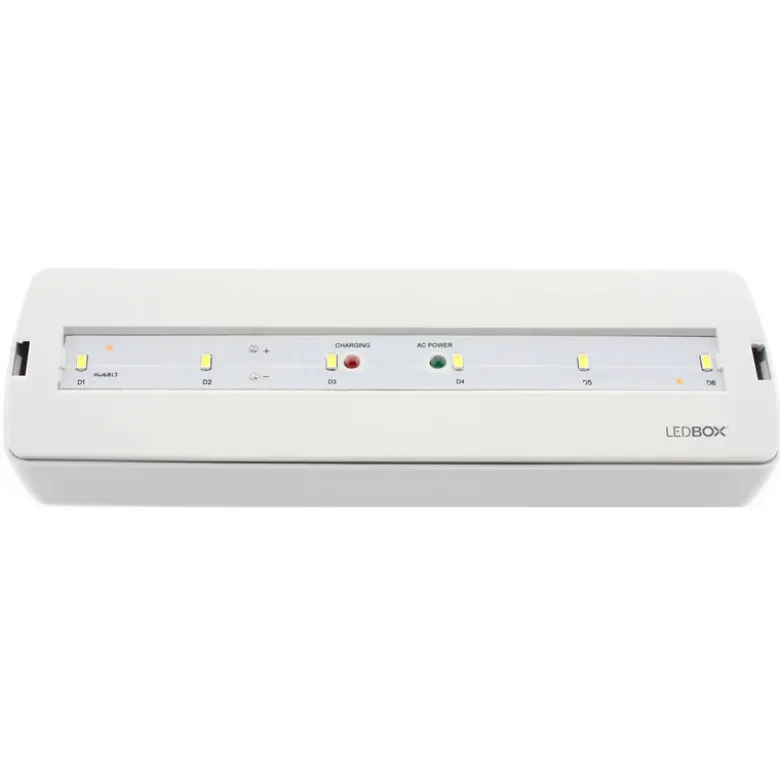 Luz de emergencia LED NICELUX con AUTO-TEST, Permanente / No permanente