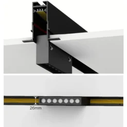 MAGNETIC TRACK empotrado Carril negro 2m
