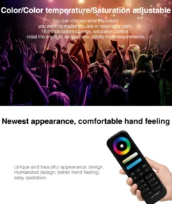 Mando a distancia RGB+CCT 8 zonas, negro