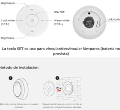 Mando Mini RF monocolor+CCT ROUND táctil, negro